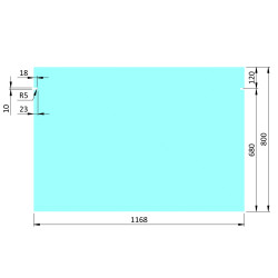 Transparentné ESG/VSG sklo medzi stĺpikmi 1250mm Transparentné ESG/VSG sklo medzi stĺpikmi 1250mm